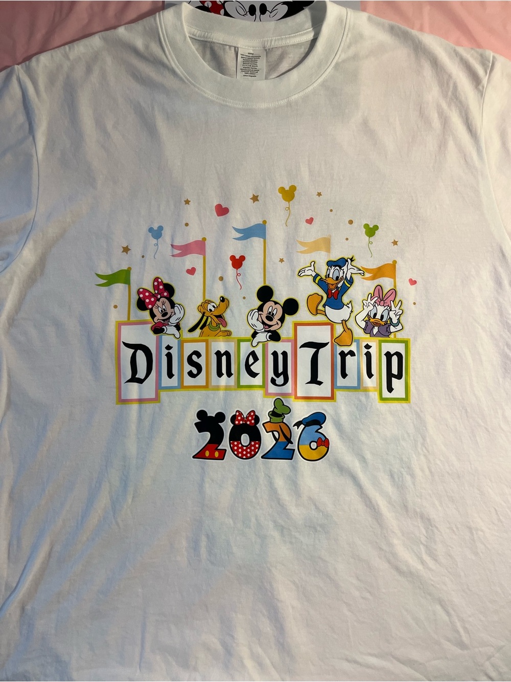 Disney White Kids Graphic Tee with Multicolor Character Print